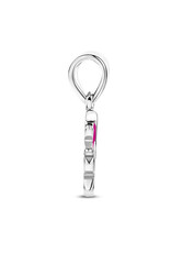 Zilveren hanger - Gerhodineerd - Eenhoorn - Roze