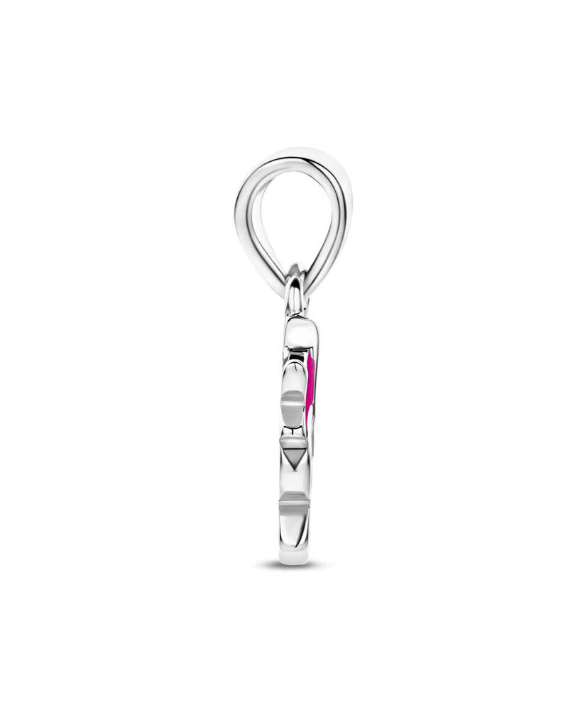 Zilveren hanger - Gerhodineerd - Eenhoorn - Roze
