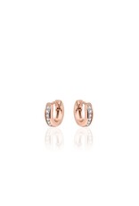 Gisser Hoops - Rosé verguld zilver oorringen - 12 mm Zirkonia