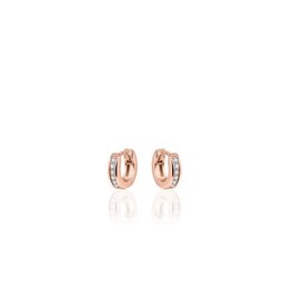 Gisser Hoops - Rosé verguld zilver oorringen - 12 mm Zirkonia