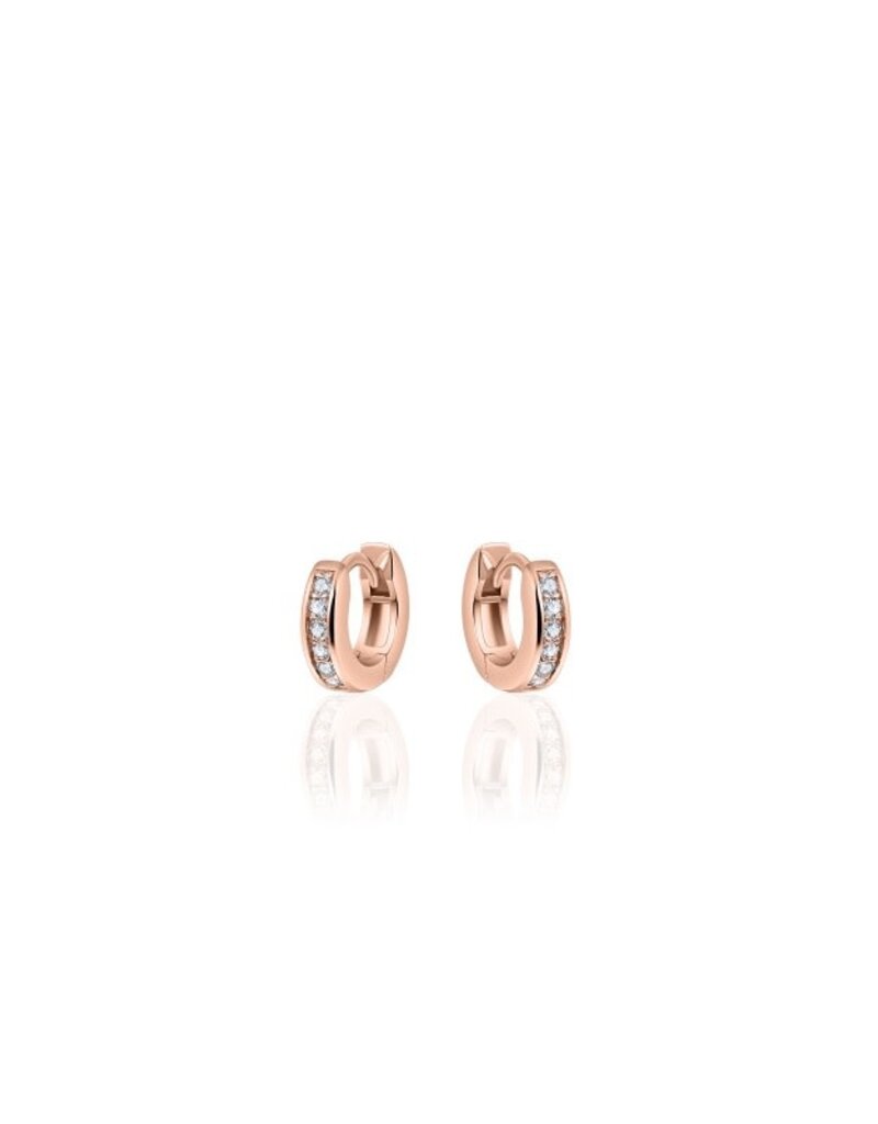 Gisser Hoops - Rosé verguld zilver oorringen - 12 mm Zirkonia