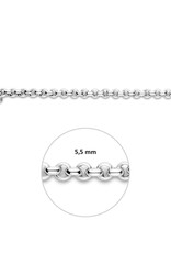 Zilveren collier - Gerhodineerd - Jasseron - 5,5 mm - 45 cm