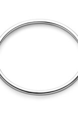 Zilveren bangle - Gerhodineerd - Bolle buis - Scharnier - 5 mm - 60 mm