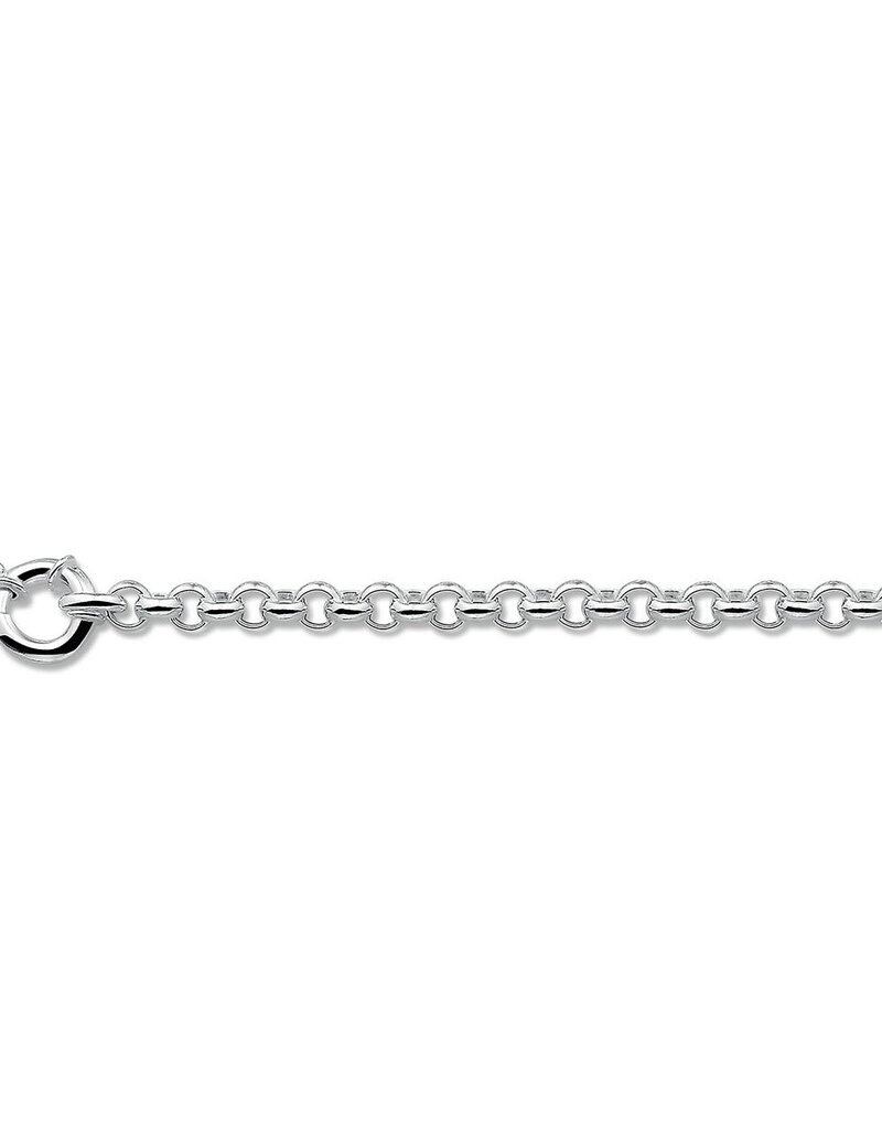Zilveren armband - Gerhodineerd - Jasseron - 7 mm - 19 cm