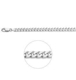 Zilveren armband - Gerhodineerd - Gourmet - 6 mm - 21 cm