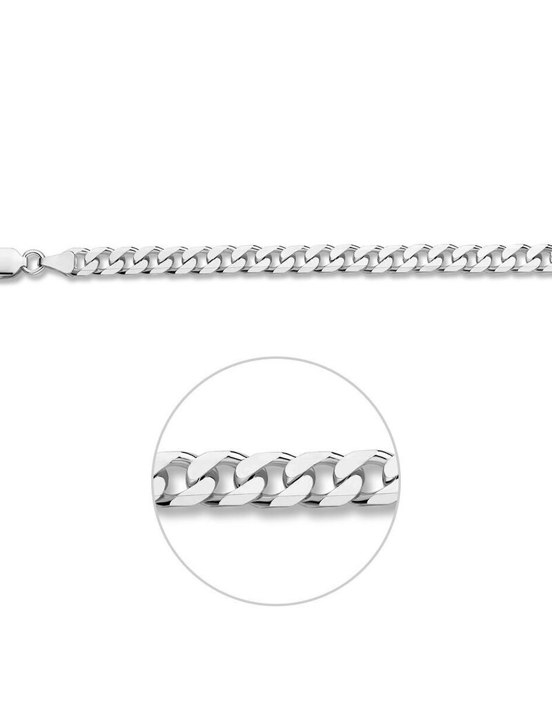 Zilveren armband - Gerhodineerd - Gourmet - 6 mm - 21 cm