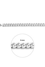 Zilveren armband - Gerhodineerd - Gourmet - 6 mm - 21 cm