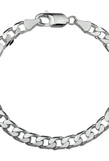 Zilveren armband - Gerhodineerd - Gourmet - 6 mm - 21 cm