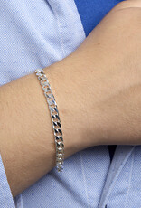 Zilveren armband - Gerhodineerd - Gourmet - 6 mm - 21 cm
