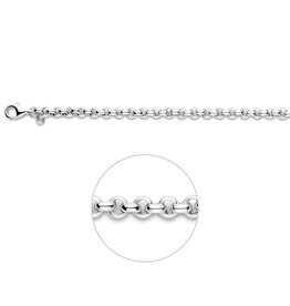 Zilveren armband - Gerhodineerd - Jasseron - 5.5 mm - 19,5 cm