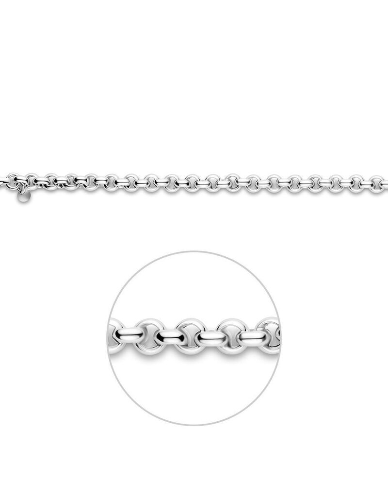 Zilveren armband - Gerhodineerd - Jasseron - 5.5 mm - 19,5 cm