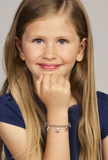Zilveren bedelarmband - Gerhodineerd - Hartje, Vlinder, Beertje - Dolfijn, Hartje