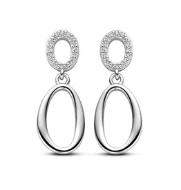 Rosa di Luca Italy Zilveren oorhangers - Gerhodineerd - Zirkonia