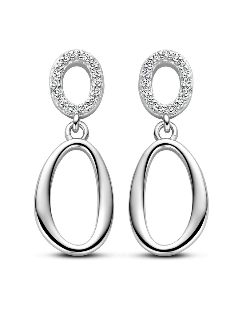 Rosa di Luca Italy Zilveren oorhangers - Gerhodineerd - Zirkonia