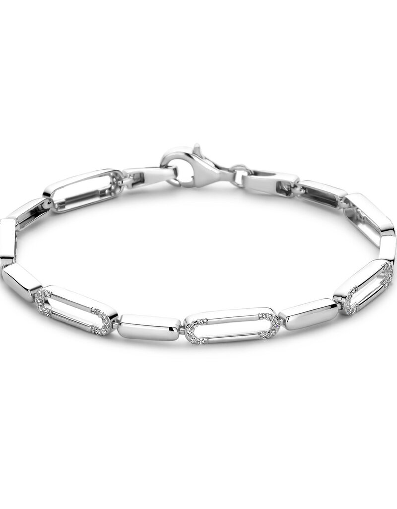 Rosa di Luca Italy Zilveren armband - Gerhodineerd - Zirkonia - 19 cm