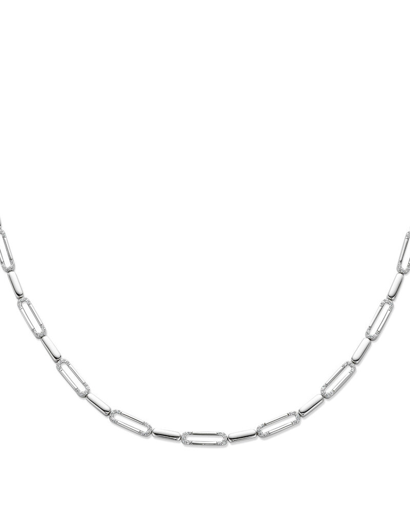 Rosa di Luca Italy Zilveren collier - Gerhodineerd - Zirkonia - 45 cm