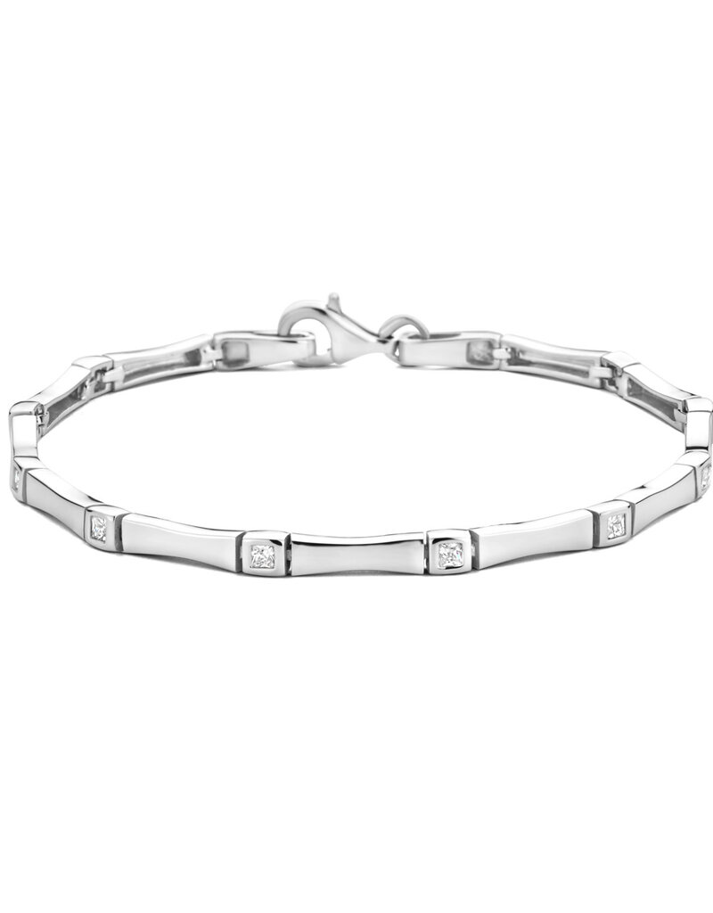 Rosa di Luca Italy Zilveren armband - Gerhodineerd - Zirkonia - 19 cm