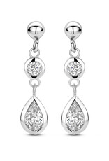 Rosa di Luca Italy Zilveren oorhangers - Gerhodineerd - Zirkonia