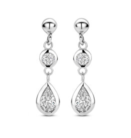 Rosa di Luca Italy Zilveren oorhangers - Gerhodineerd - Zirkonia