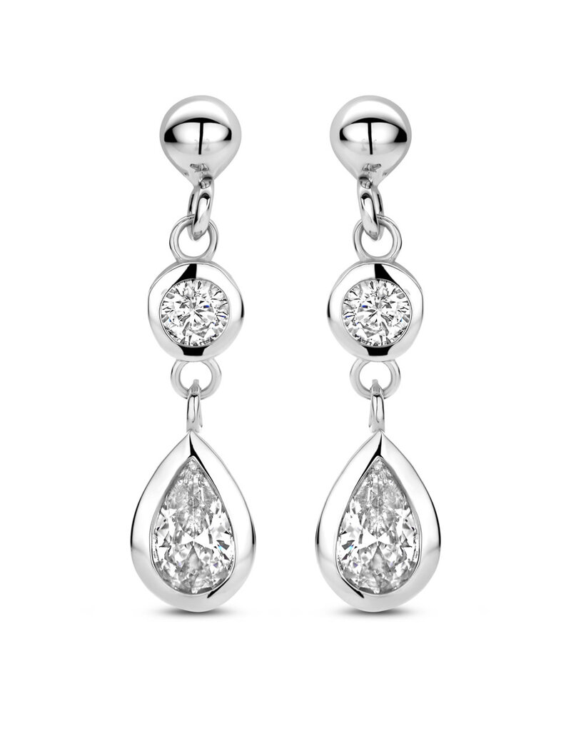 Rosa di Luca Italy Zilveren oorhangers - Gerhodineerd - Zirkonia