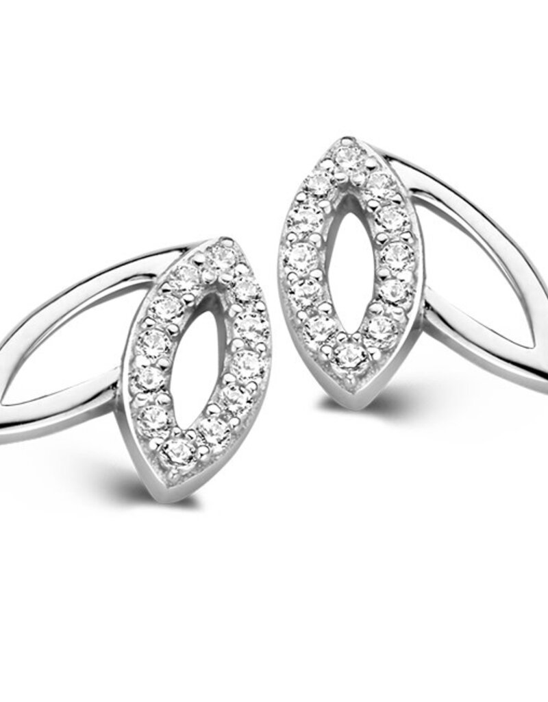 Rosa di Luca Italy Zilveren oorknoppen - Gerhodineerd - Zirkonia