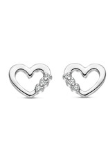 Rosa di Luca Italy Zilveren oorknoppen - Gerhodineerd - Zirkonia - Hartje