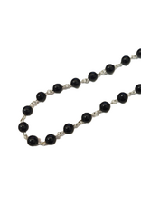 Occasions by Marleen Occasions by Marleen - Kralen op zilver - Onyx - 82 cm