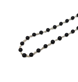 Occasions by Marleen Occasions by Marleen - Kralen op zilver - Onyx - 82 cm