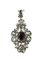 Occasions by Marleen Occasions by Marleen - Zilveren hanger - Opengewerkt - Granaat