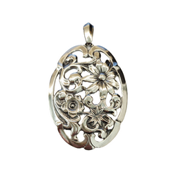 Occasions by Marleen Occasions by Marleen - Zilveren hanger - Oud Hollands - Bloemmotief