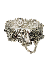 Occasions by Marleen Occasions by Marleen - Zilveren armband - Oxide - Opengewerkt - Granaat - Bakslot - 18 cm