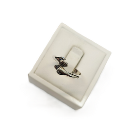 Occasions by Marleen Occasions by Marleen - Zilveren ring - Handjes - Maat 17.5 Open