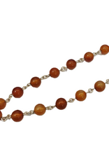 Occasions by Marleen Occasions by Marleen - Kralen op zilver - Bruin agaat - 41 cm