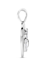 Zilveren hanger - Gerodhineerd - Zirkonia - Hartje