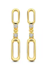 Joy&Julia Gouden oorhangers met steker - 14 karaats - Zirkonia