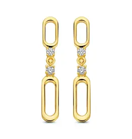 Joy&Julia Gouden oorhangers met steker - 14 karaats - Zirkonia
