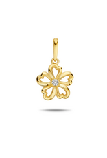 Joy&Julia Gouden hanger - 14 karaats - Bloemetje - Zirkonia