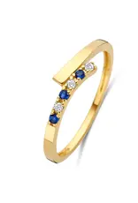 Joy&Julia Gouden ring - 14 karaats - Zirkonia en Saffier - Maat 17