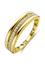 Gouden ring - 14 karaats - Zirkonia- Maat 18.5