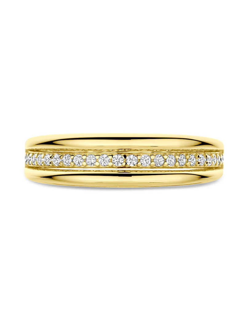 Gouden ring - 14 karaats - Zirkonia- Maat 18.5