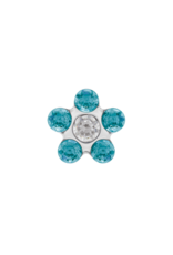 Studex Studex schietknopjes - Daisy Zirkonia Kristal en Turquoise - 7512-6124 (269)