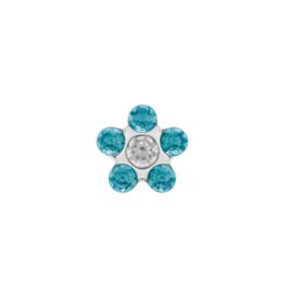 Studex Studex schietknopjes - Daisy Zirkonia Kristal en Turquoise - 7512-6124 (269)