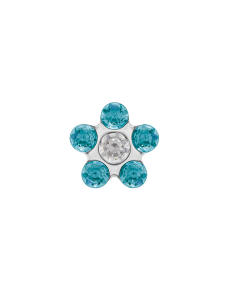 Studex Studex schietknopjes - Daisy Zirkonia Kristal en Turquoise - 7512-6124 (269)