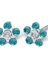Studex Studex schietknopjes - Daisy Zirkonia Kristal en Turquoise - 7512-6124 (269)
