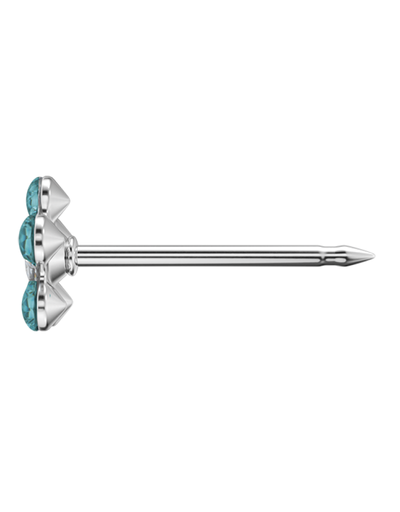 Studex Studex schietknopjes - Daisy Zirkonia Kristal en Turquoise - 7512-6124 (269)
