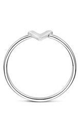Zilveren ring - Gerhodineerd - V vorm - Maat 17.25