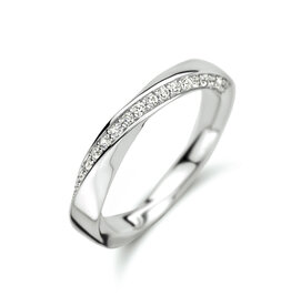 Zilveren ring - Gerhodineerd - Zirkonia - Maat 17.75