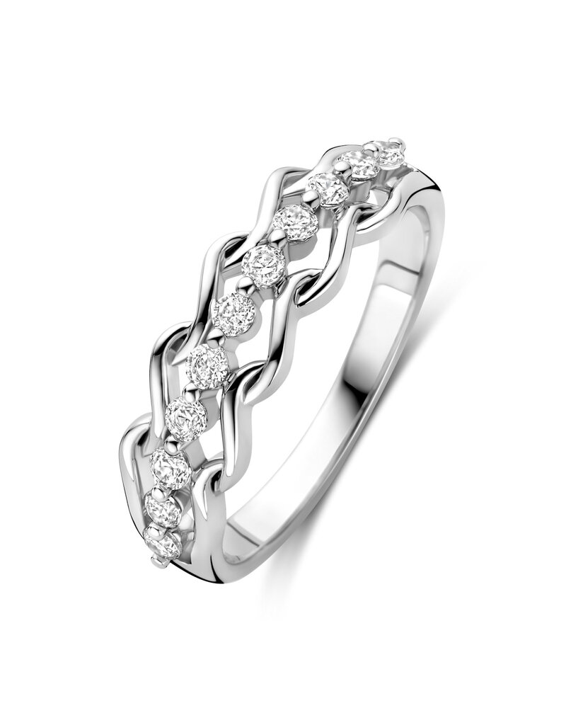 Rosa di Luca Italy Zilveren ring  - Gerhodineerd - Zirkonia - Maat 56