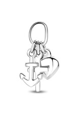Zilveren hanger - Hoop geloof en liefde - Gerhodineerd