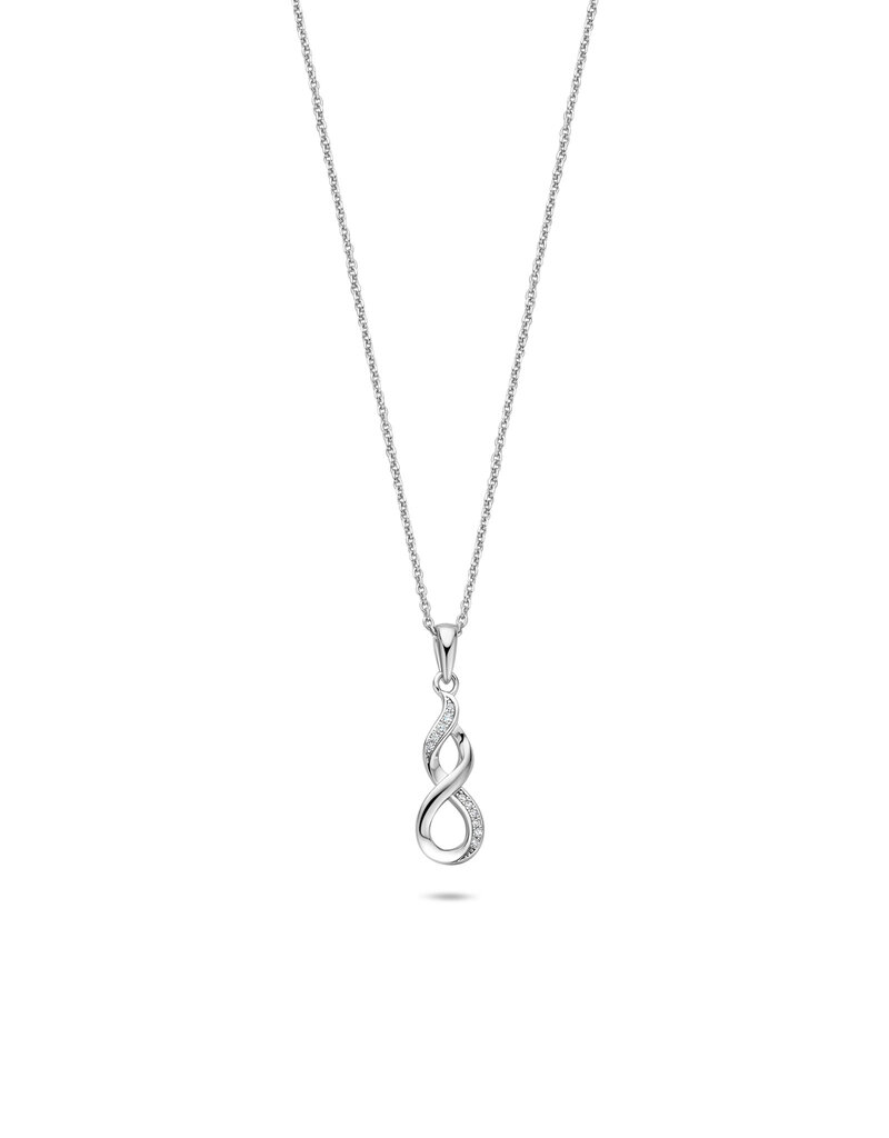 Rosa di Luca Italy Zilveren collier met hanger - Gerhodineerd - Zirkonia - 45 cm
